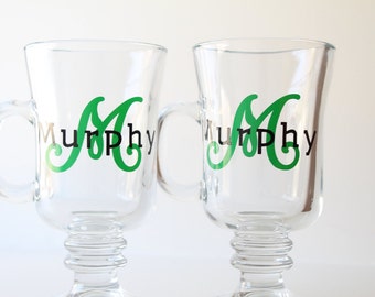 Monogrammed Irish Coffee Mugs