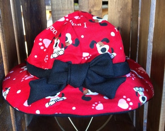 Girl's 2X Red Puppy Dog Sun Hat