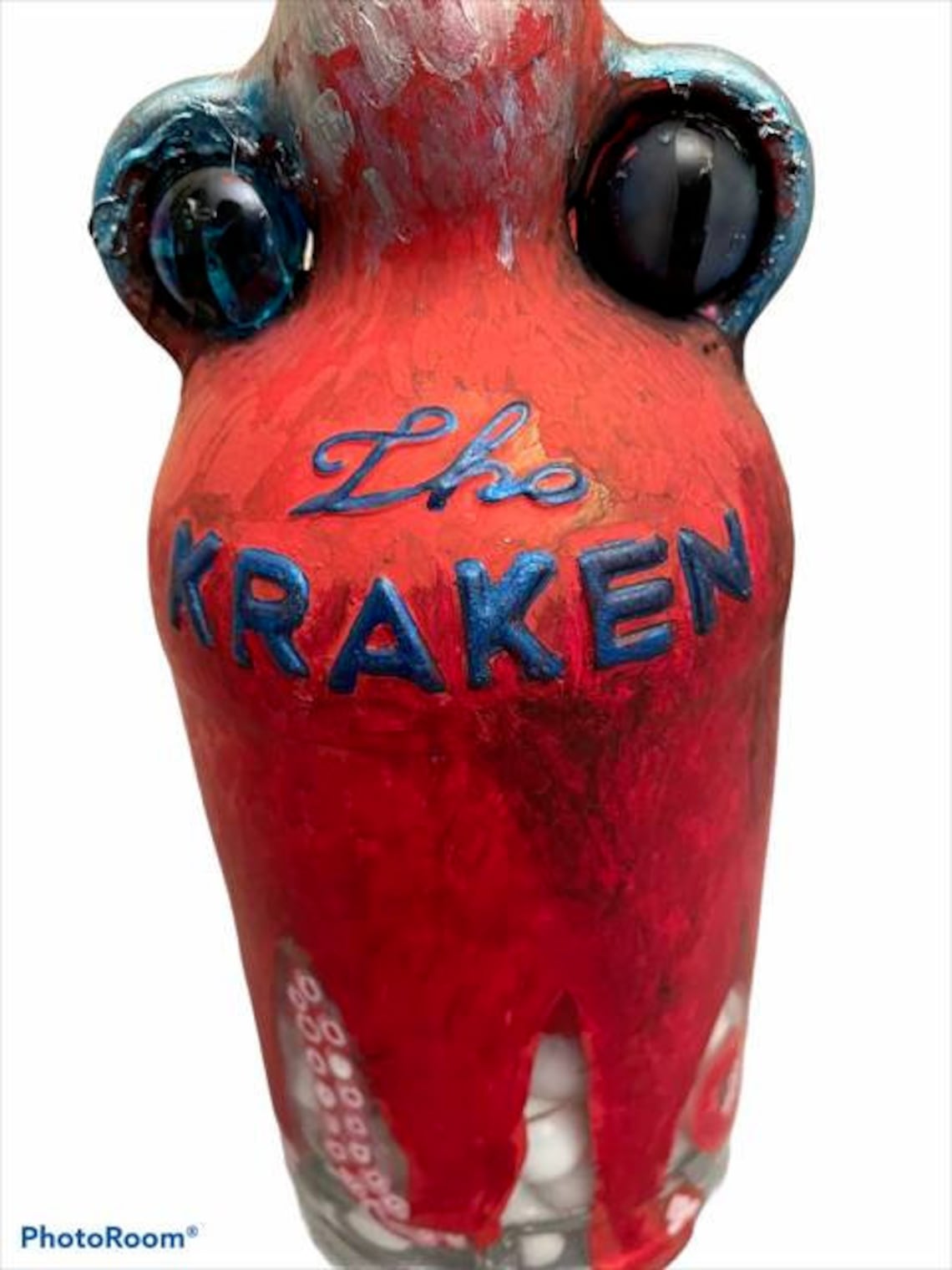 Recycled Kraken Rum Octopus Bottles W/ Night Light Led Painted Etsy