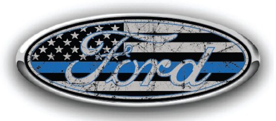 NEW Fits various Ford Models Thin Blue Line Logo Overlay Decals 3PC Kit!