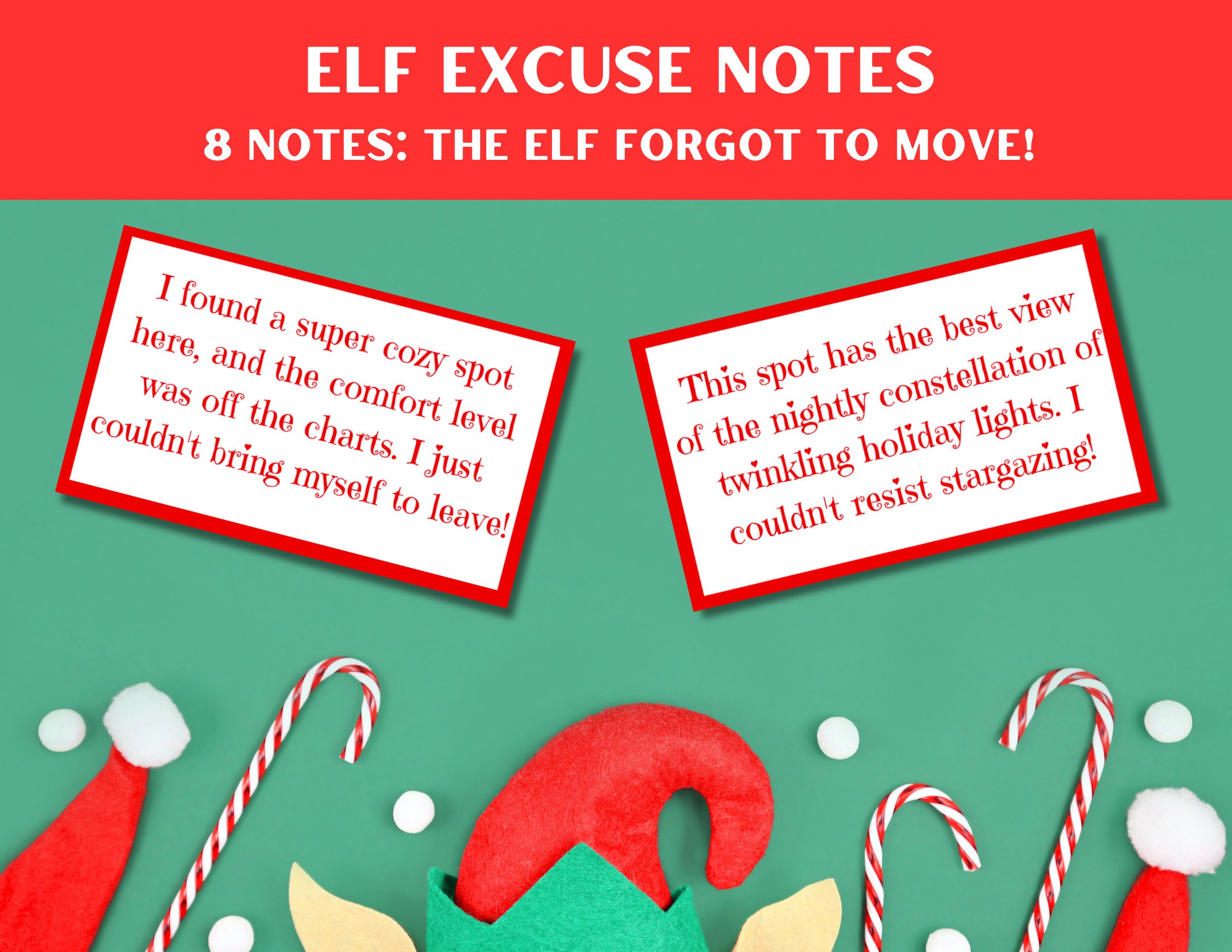 Elf Didn't Move Excuse Notes Christmas Printable to Move and Elf MIA Etsy