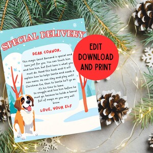 Elf Arrival Template for Dog Pet Welcome Letter for Kids Editable ...