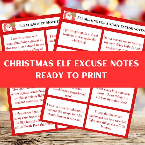 Elf Didn't Move! Excuse Notes Christmas Printable Forgot to Move and Elf MIA