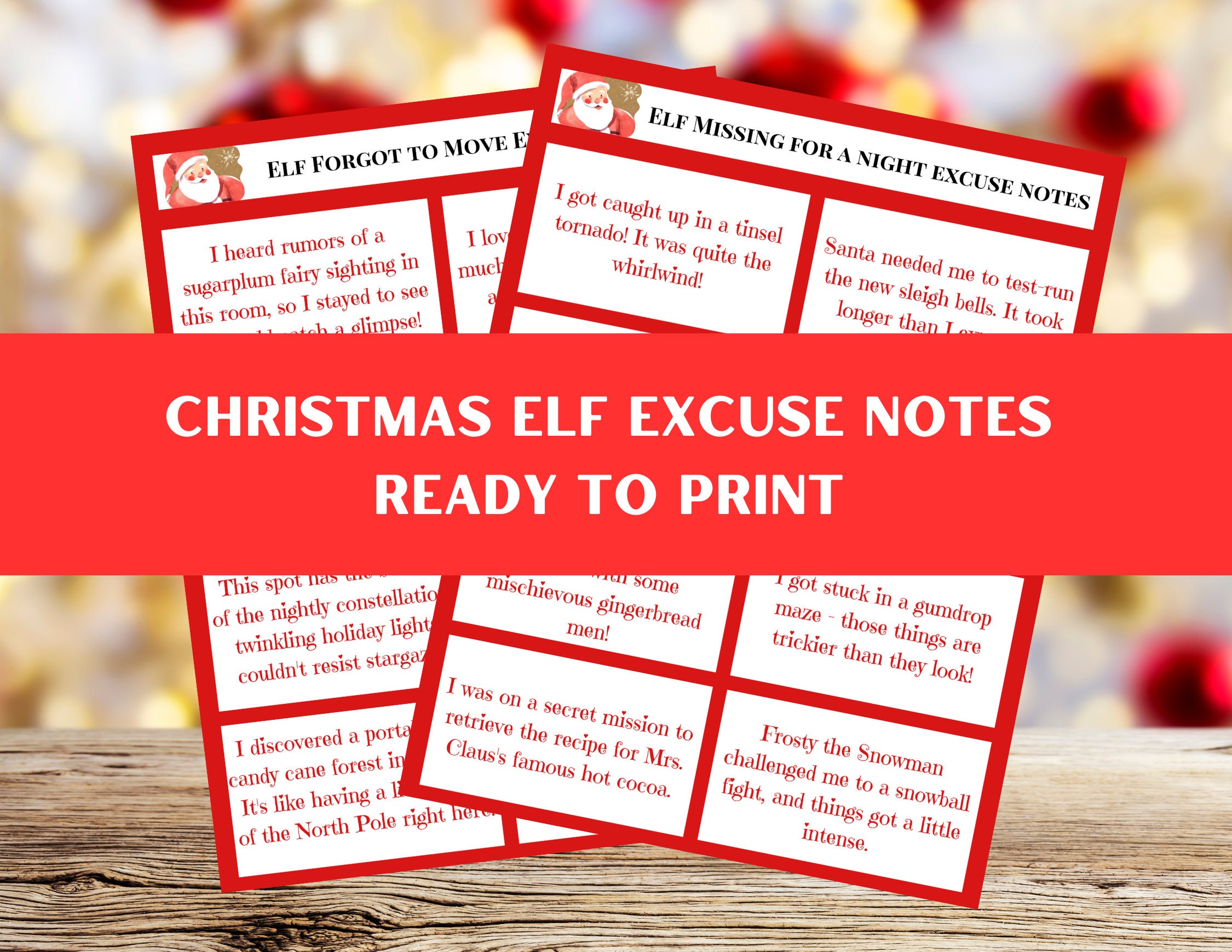 Elf Didn't Move Excuse Notes Christmas Printable to Move and Elf MIA Etsy
