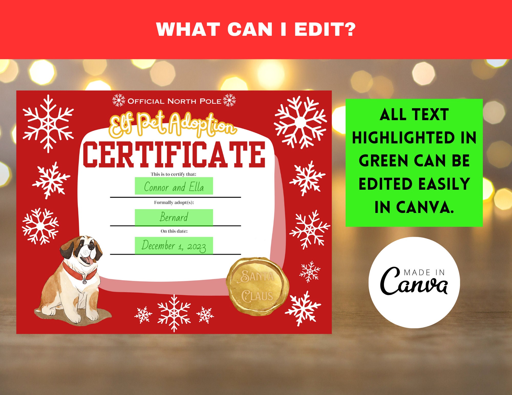 Elf Digital Bundle for Pet Welcome Arrival Letter and Adoption ...