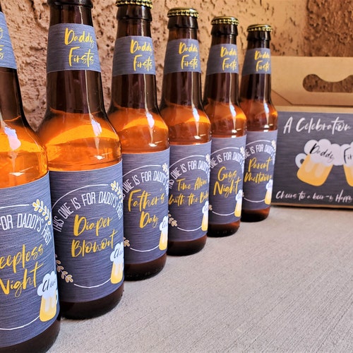 First Father's Day Beer Labels First Fathers Day Gift - Etsy