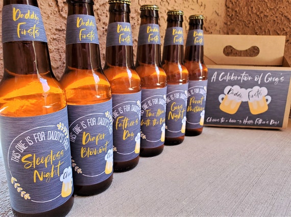 First Father's Day Beer Labels First Fathers Day Gift - Etsy