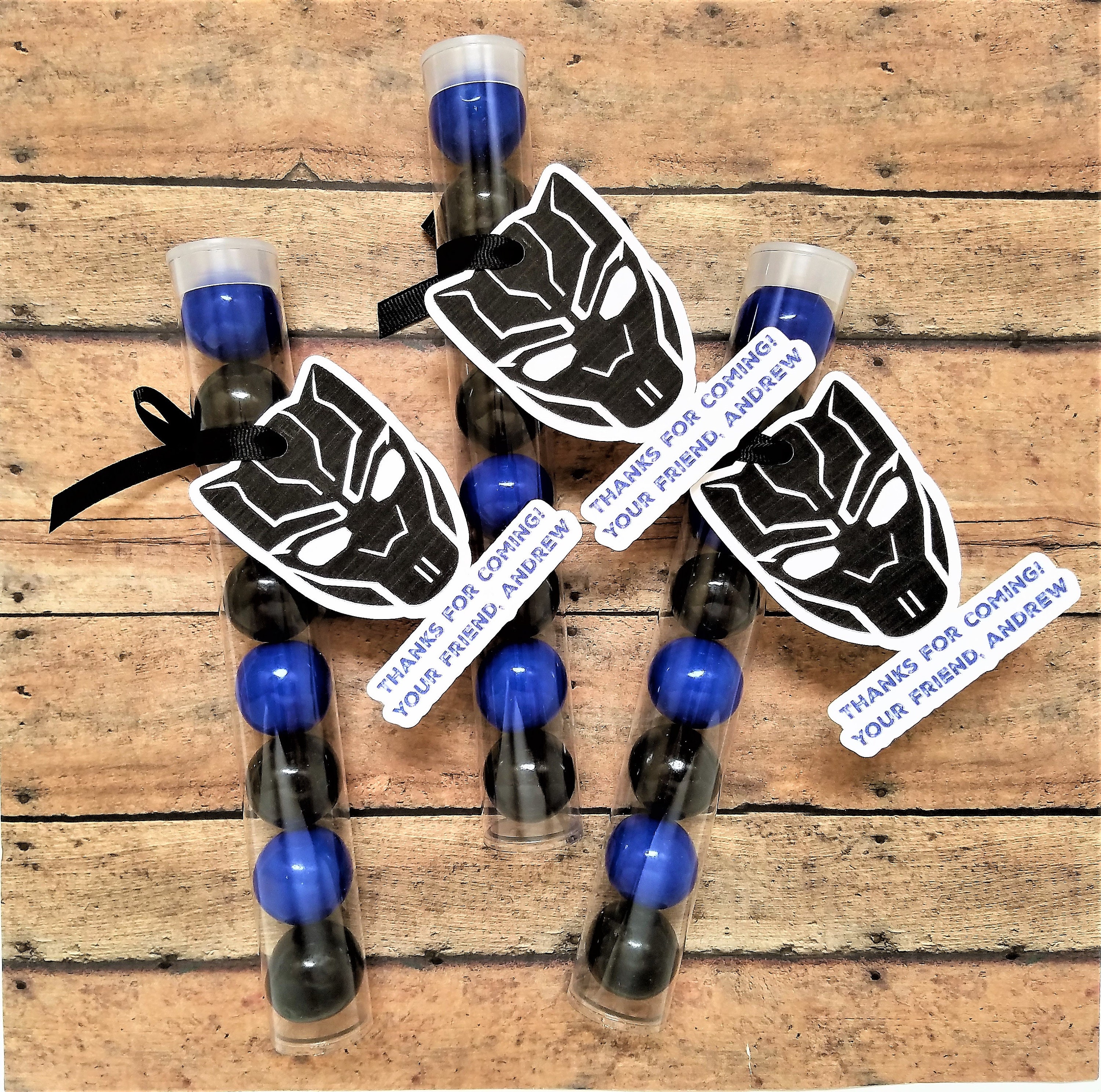 12 Black Panther Birthday Party Favors Personalized 2.5" Lollipop Stickers 