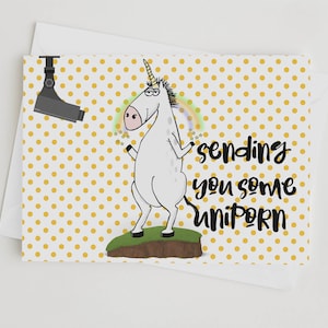 UNIPORN Funny Greeting Card Humor Card Anniversary Card Valentine's Day Card Funny Card Love Card Unicorn Card Birthday Card image 1