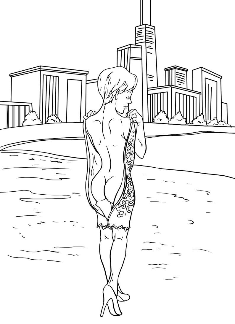 Chicago Leven Volwassen Kleurplaat Naughty Coloring Pagina Etsy
