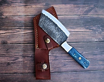Handmade Carbon Steel Cleaver for Kitchen & Outdoor use by Titan International Knives