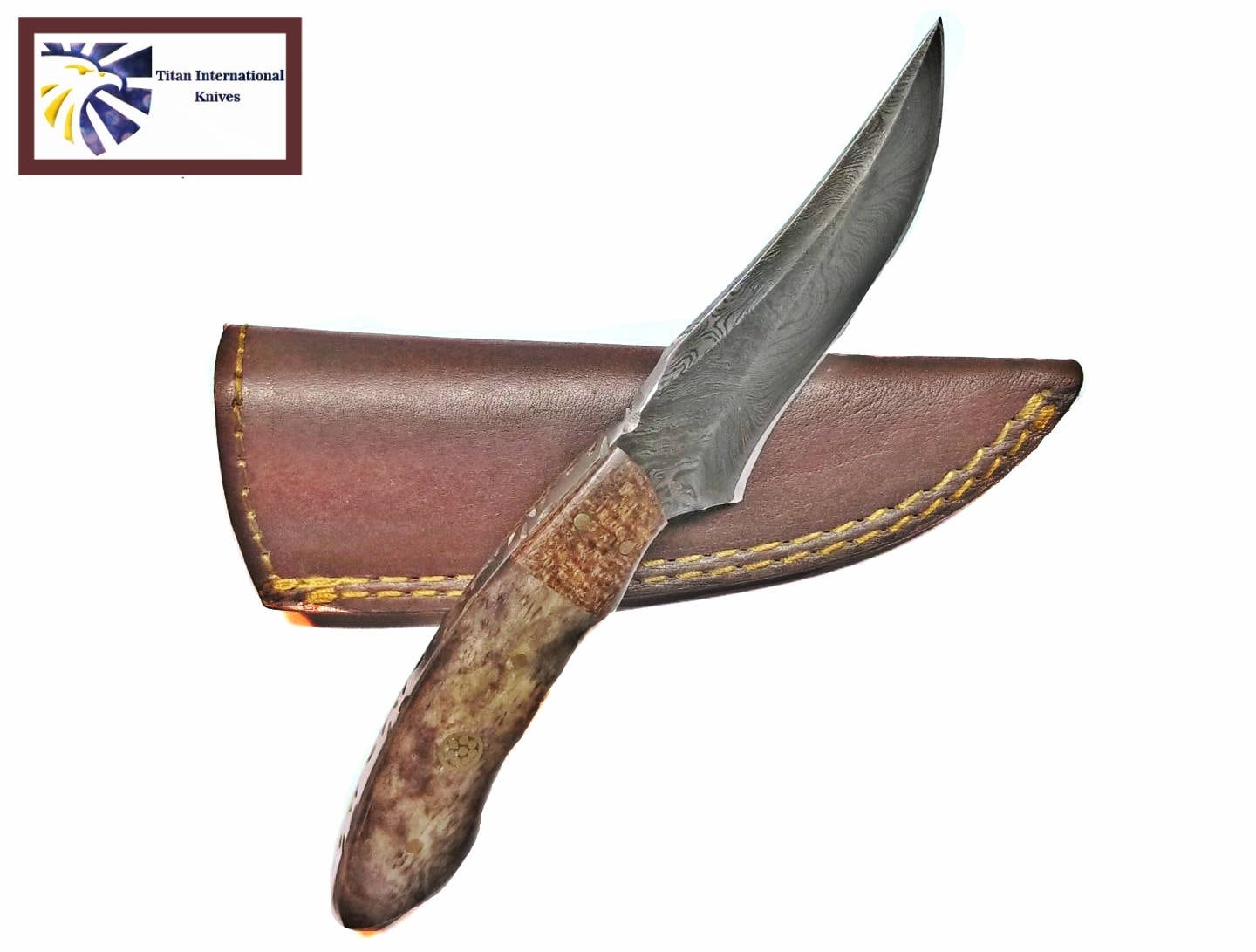 Damascus Skinning Knife BY TITAN TD-171