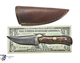 Damascus Steel Skinner Knife /Rosewood Grip by Titan TD-403