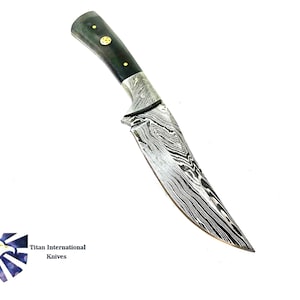 Titan Reißverschluss Jagdmesser, handgeschmiedete Damasucs Stahl TD-108