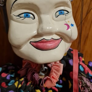 Vintage Marrionette  55 inch Head to Toe ( Wooden Body & Ceramic Face)