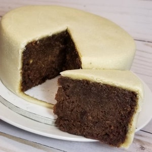 Jamaican Rum Fruit Cake covered with Marzipan