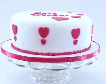 Jamaican Rum Fruit Cake with Marzipan and Fondant. Caribbean Fruit Cake - Heart