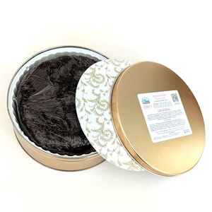 Jamaican Rum Fruit Cake in Tin. Caribbean Black Fruit Cake