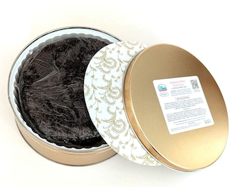 Jamaican Rum Fruit Cake Caribbean Black Cake in Tin