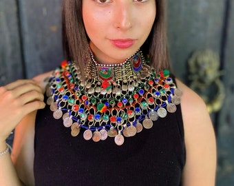 Gypsy and Boho Choker / Hand made by the Kuchi Tribe from Pakistán and Afghanistan.
