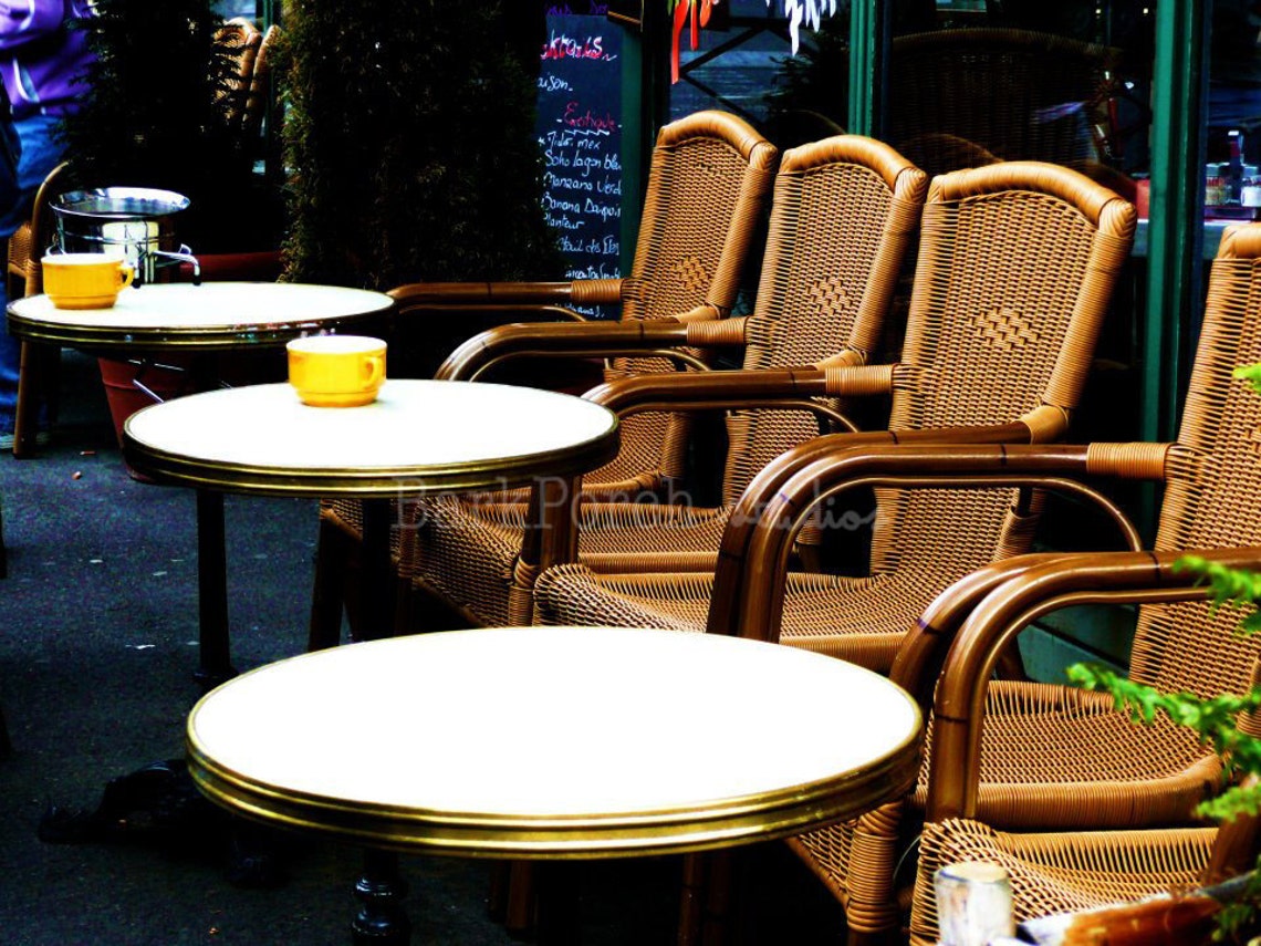 French Cafe Tables Paris France Outdoor Cafe Coffee Cups Etsy