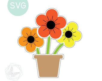 Flower Pot Svg Etsy