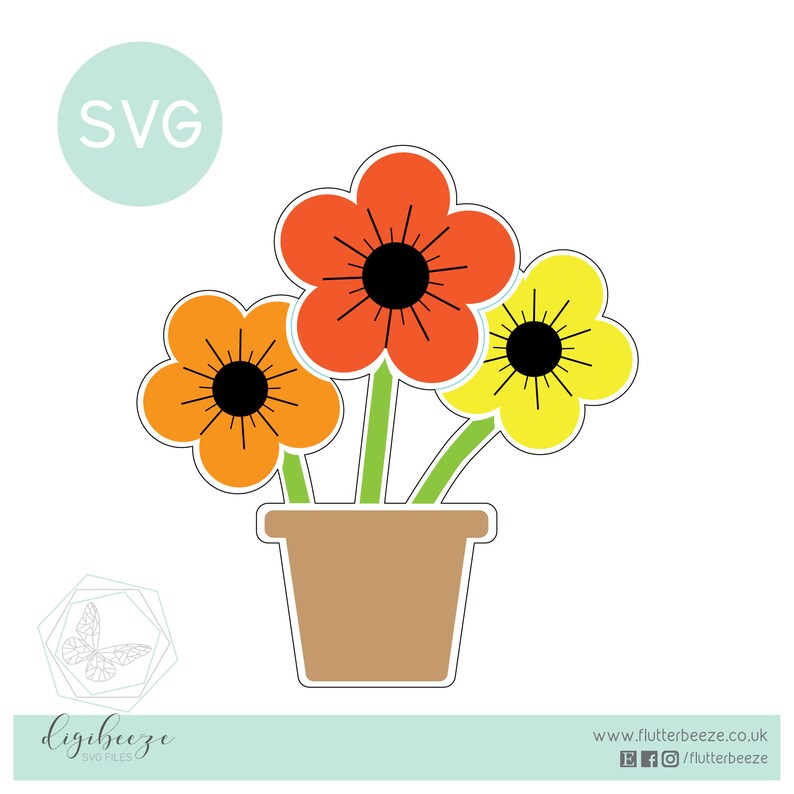 Free Standing Flower Pot Acrylic Craft SVG Easter Sticker - Etsy
