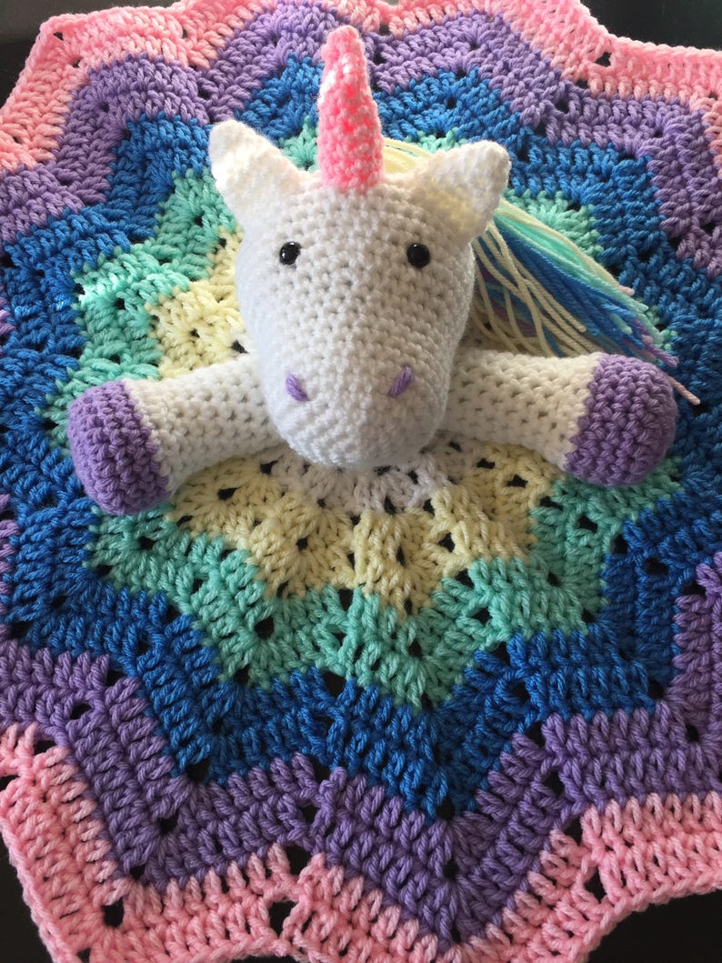 Unicorn Baby Blanket Unicorn Snuggle Blanket Unicorn Lovey | Etsy