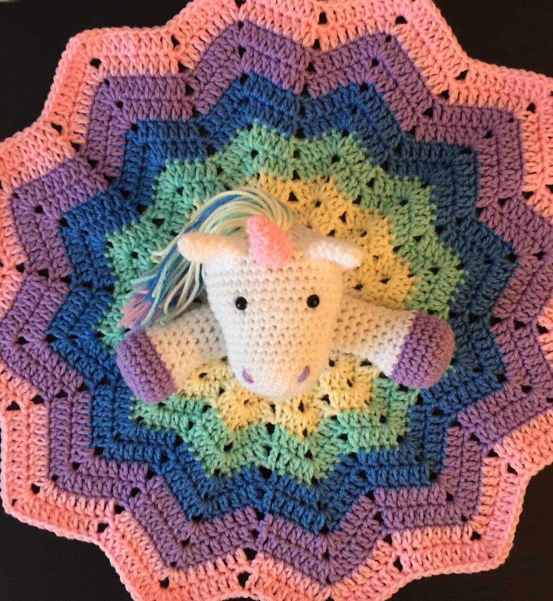 Unicorn Baby Blanket Unicorn Snuggle Blanket Unicorn Lovey Etsy
