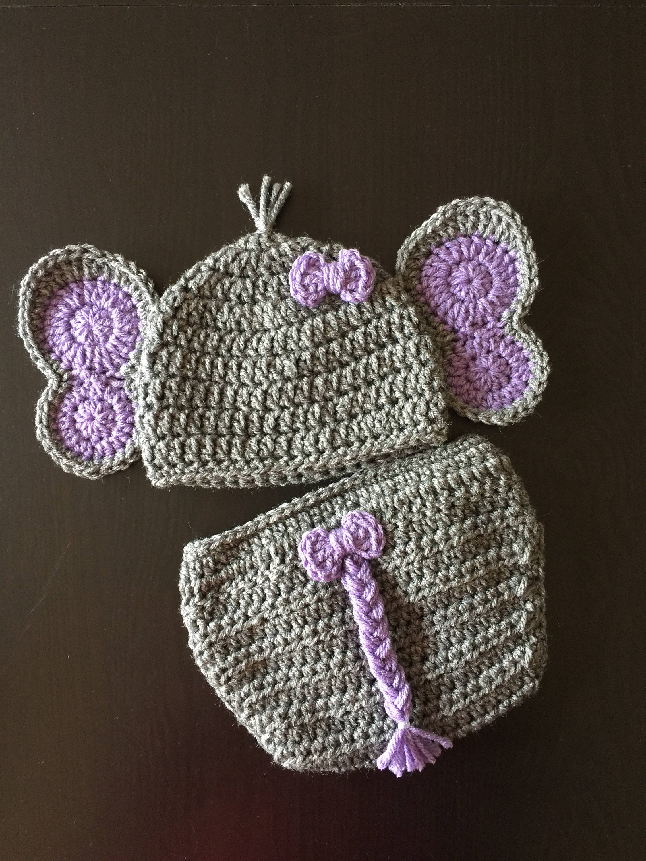 Elephant crochet hat elephant newborn outfit Newborn photo | Etsy