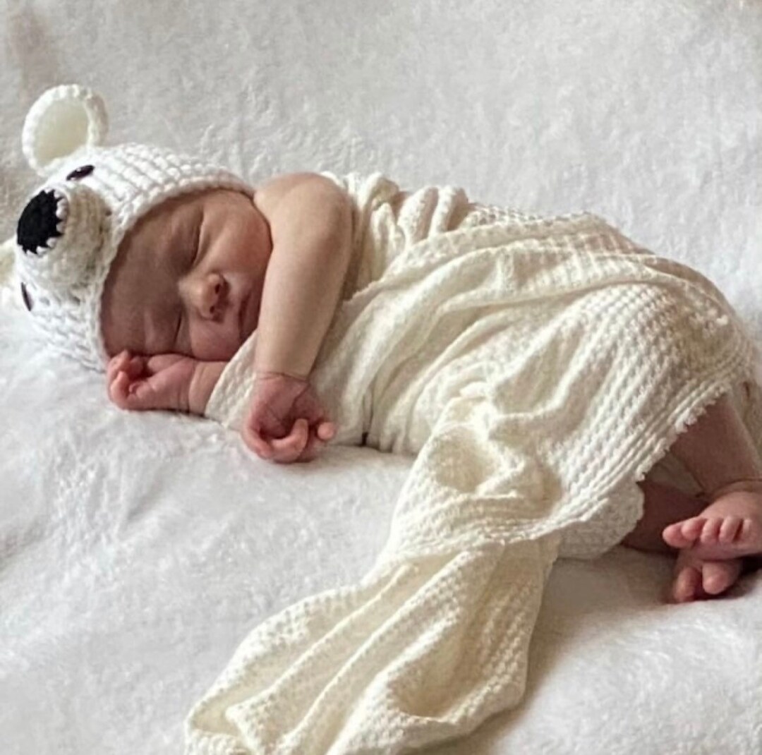 Polar Bear Outfit Baby Polar Bear Outfit Newborn Polar Bear Etsy