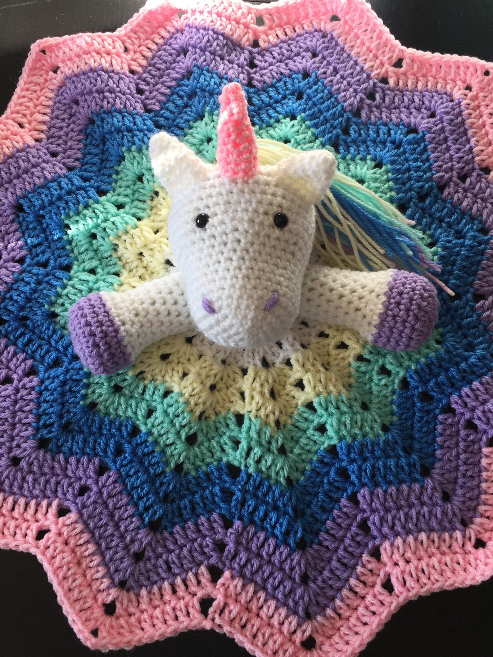 Unicorn Baby Blanket Unicorn Snuggle Blanket Unicorn Lovey Etsy