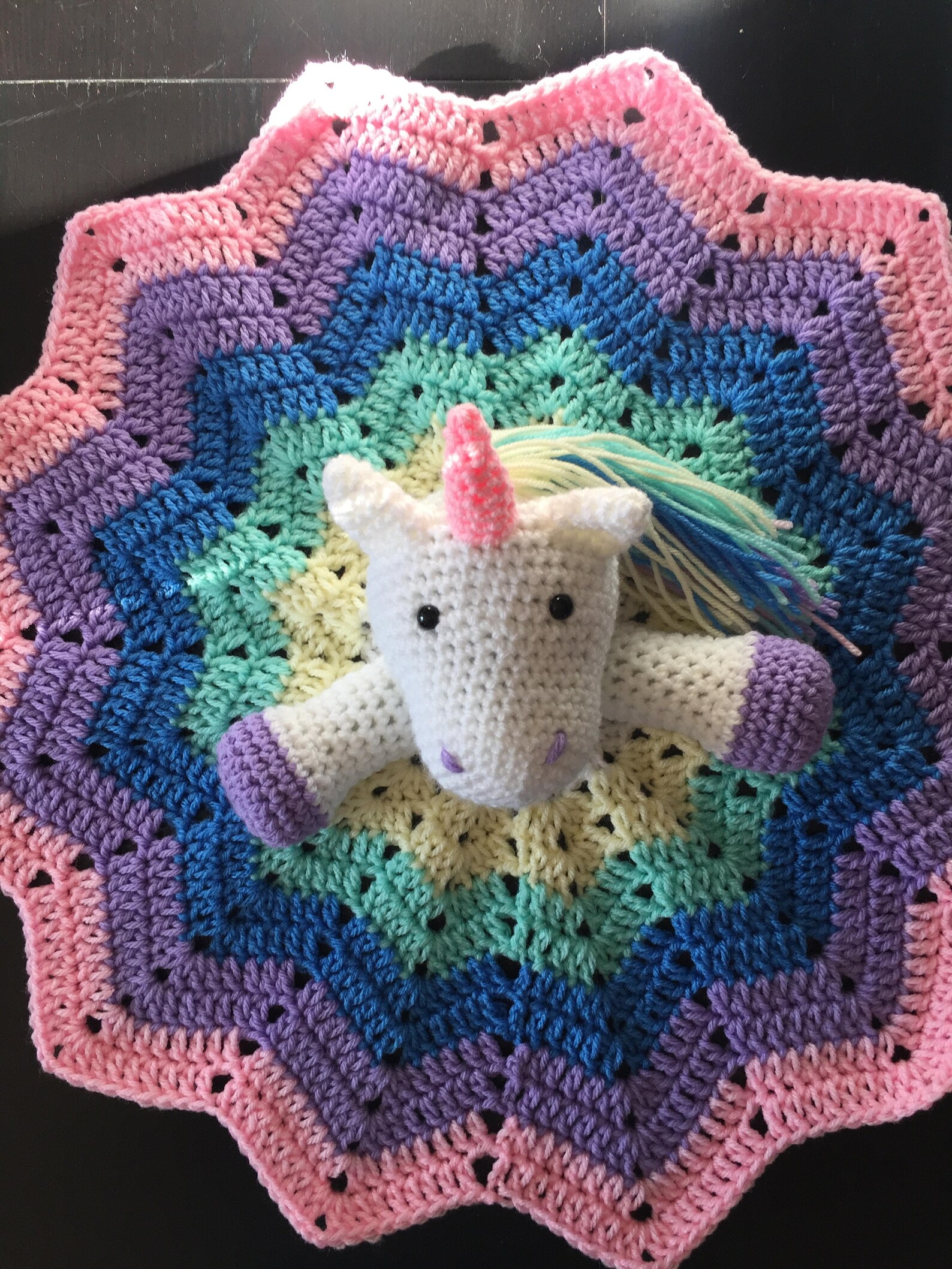 Unicorn Baby Blanket Unicorn Snuggle Blanket Unicorn Lovey Etsy