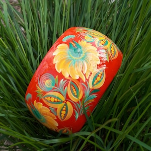 Petrykivka painting Flower bracelet for women  Wooden gift  Birthday gift  In stock