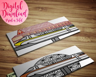 Mousekeeping-enveloppen - Monorail - Hotel - Afdrukbaar - A4 - US Letter