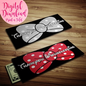 Thankyou Mousekeeping Bow Envelopes - Printable