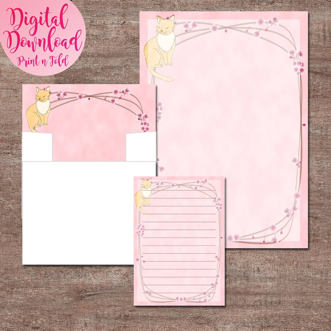 Spring Sakura Letter Writing Kit - Printable - Etsy