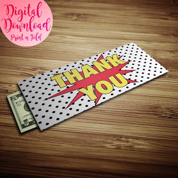 Thankyou Pop Printable Last Minute Gift Envelope Teacher Gift Voucher Envelopes