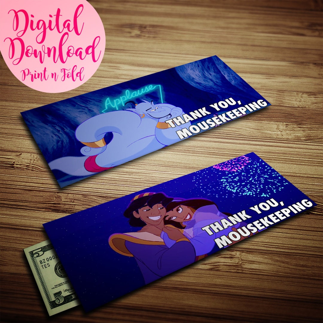 Mousekeeping Envelopes Aladdin Instant Download Etsy