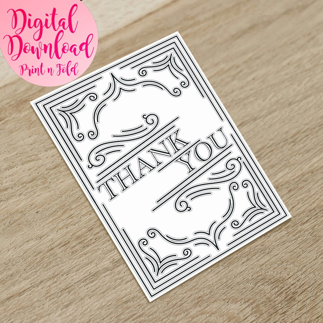 Retro Style Thankyou Birthday Card - Instant Download - 5 X 7 ...