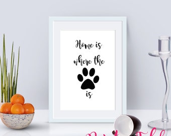 Home Is Where The Paw Is Printable Poster - Home Decor