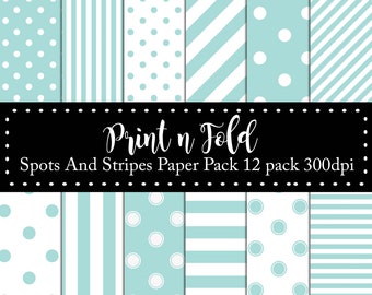 Printable Paper Pack - Mint and White