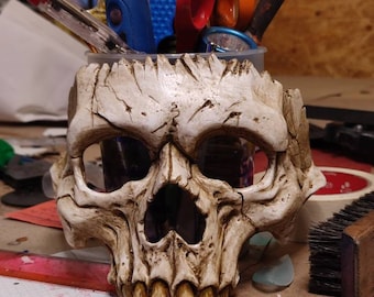 Human Skull- Mask,Decor,Wasteland fashion; Cold Cast Metallic, weathered bone and many more paint jobs available.