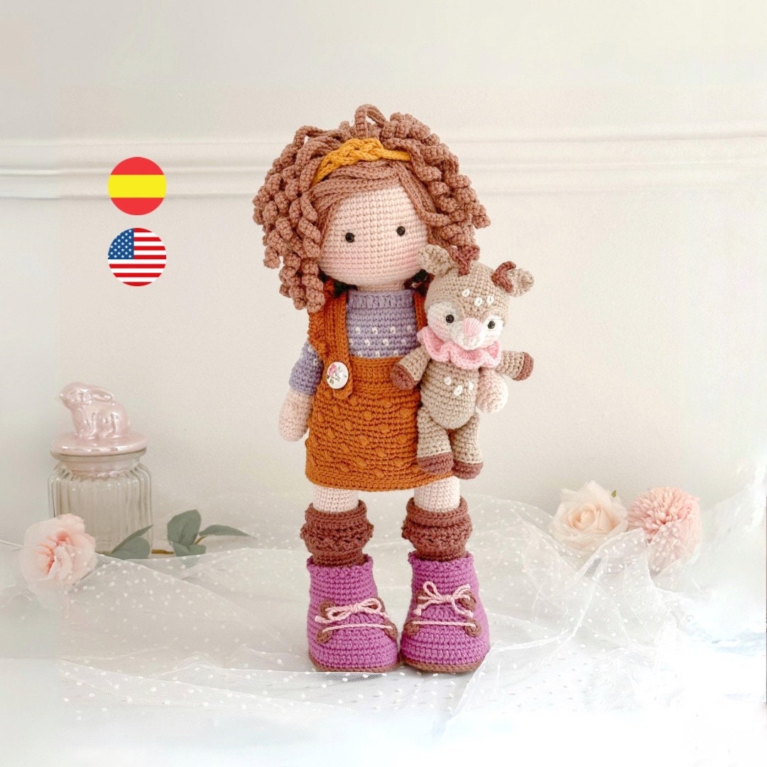 Alma Doll Amigurumi Crochet Pattern, Deer Included, PDF. / English and ...