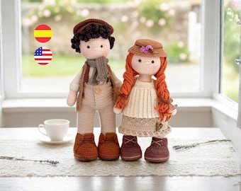 Pack Gilbert & Anne doll amigurumi crochet patterns /ENG-SPA