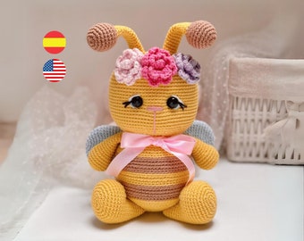 Bee amigurumi pattern, PDF instant download, Beeatriz tutorial / English and Spanish