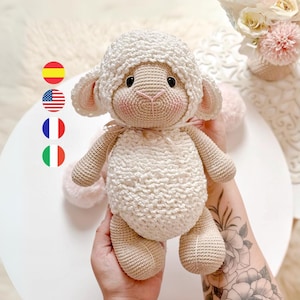 Häkelmuster für Schafe, Beeky Amigurumi, Häkellamm, PDF-Sofortdownload.  / Englisch - Spanisch - Italienisch - Französisch