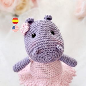 Jacinta de nijlpaarddanseres haakpatroon in amigurumi-techniek PDF digitaal / Spaans - Engels