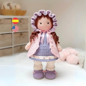 Emma, romantic doll amigurumi pattern, instant download PDF / English - Spanish