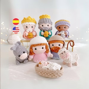 Tiny nativity Christmas amigurumi pattern PDF / English - Spanish